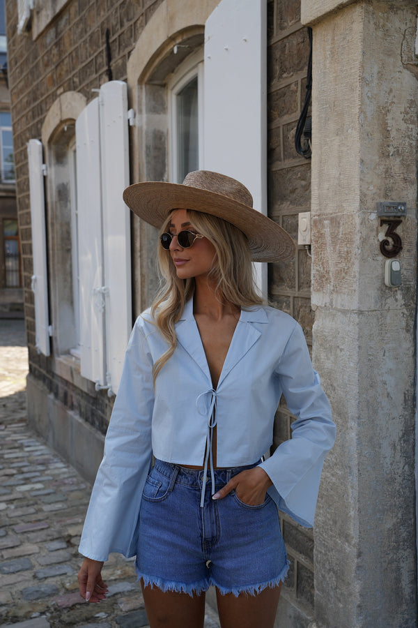Blouse Courte Cally - Bleue