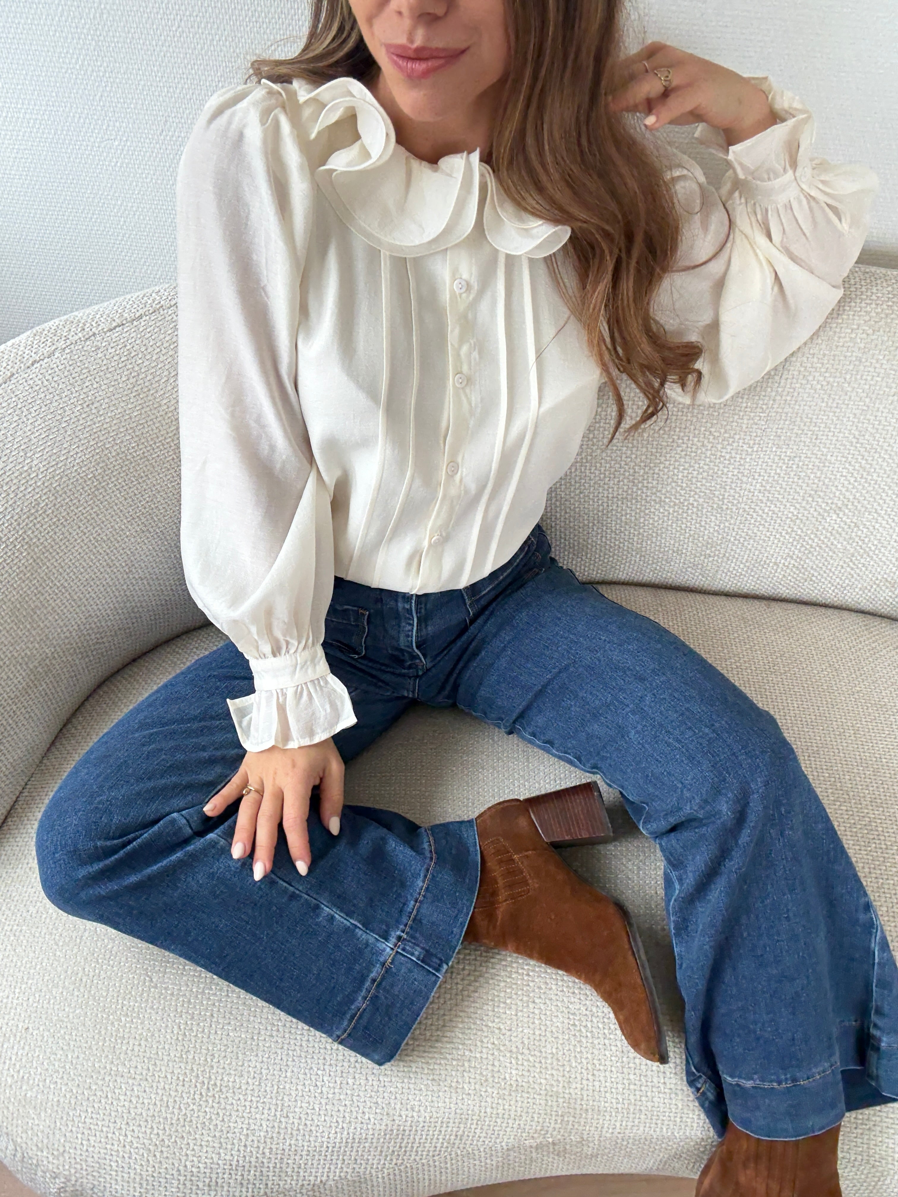 Ecru Brown Blouse