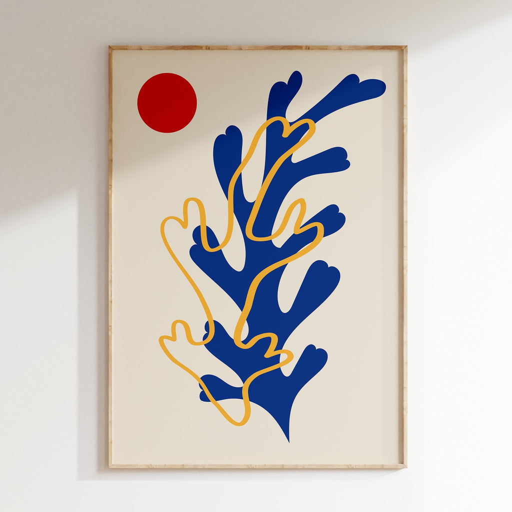 Flowers - Affiche Abstarct Flowers 2 - Bleu/Rouge