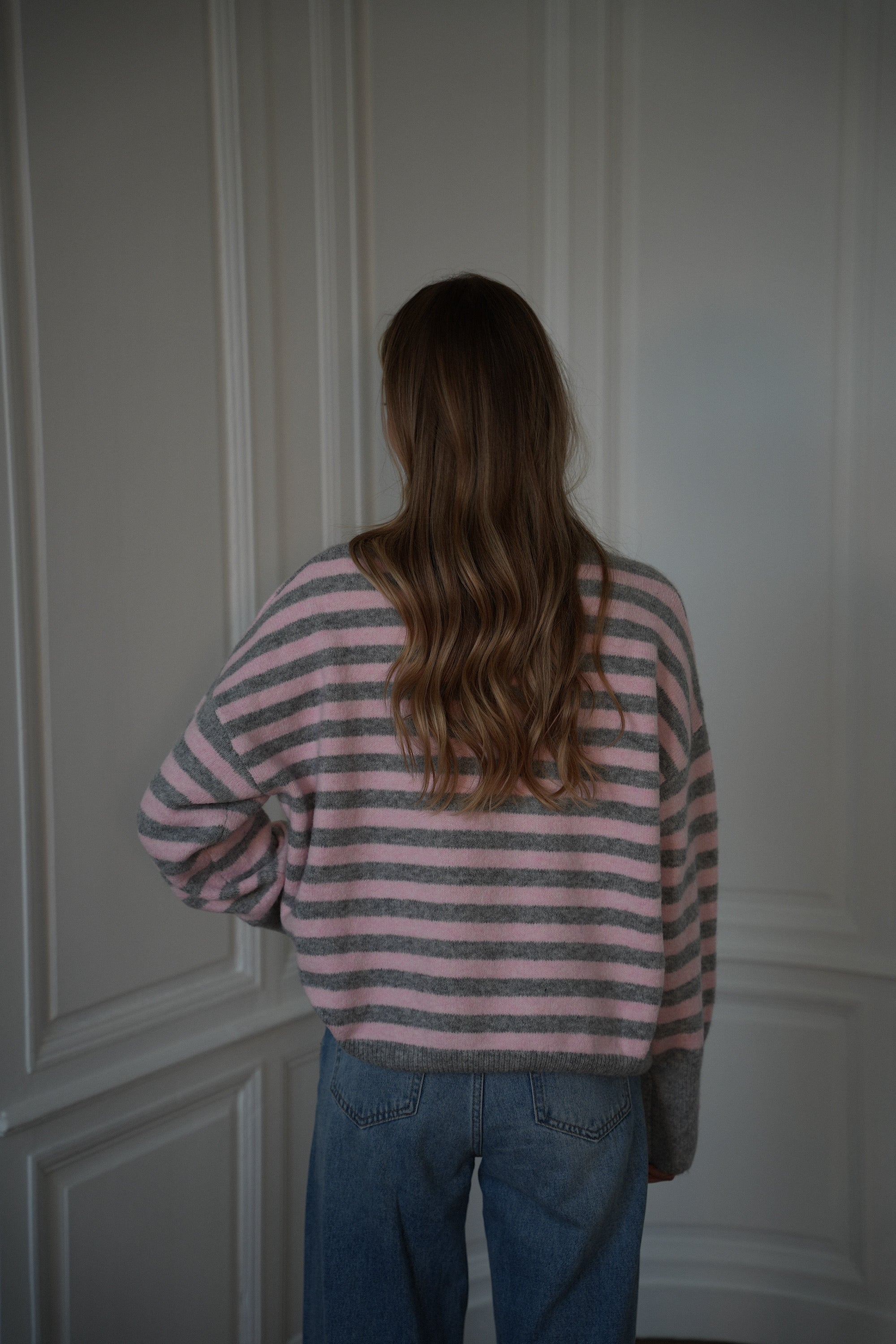 Jersey de rayas Ariane - Gris/Rosa