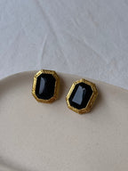 Pendientes Vintage - Strass Facetado Negro