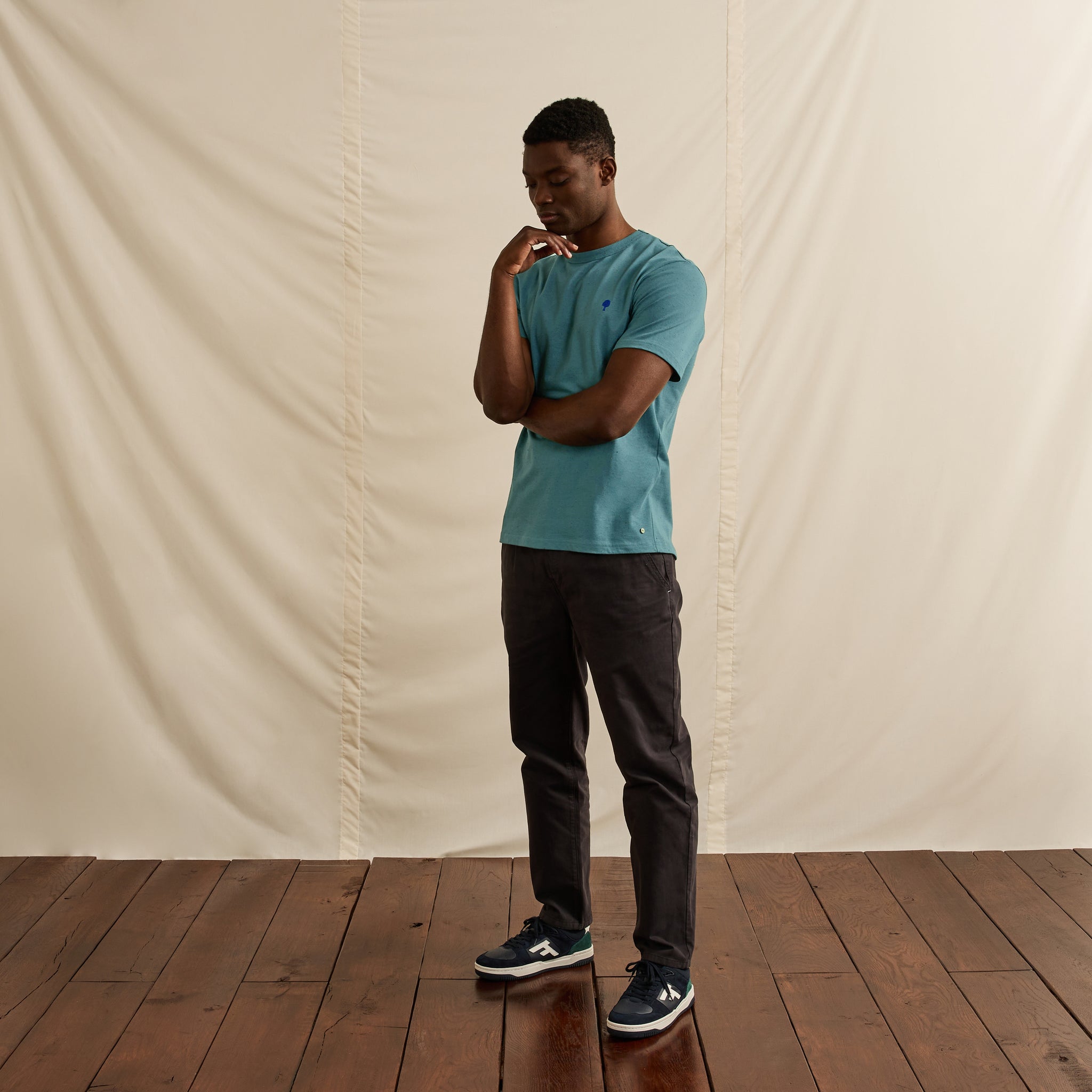 T-Shirt Vert Clair Chiné Lugny - Homme