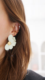 Water Green Iris Earrings