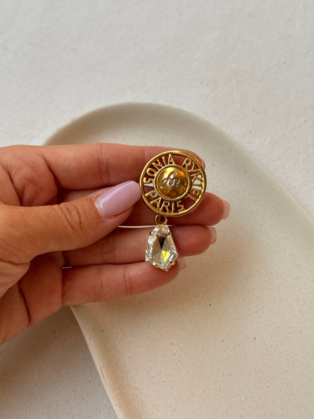 Sonia Rykiel Vintage Brooch - Rhinestone Pendant Pins