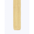 Fursac - Cravate En Tricot De Soie - Jaune Pâle
