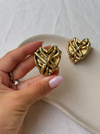 Vintage Earrings - XXL Resin Hearts
