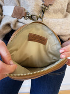 Sac Bandoulière En Daim Beige Macarena