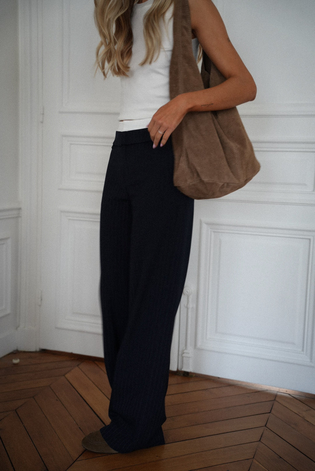 Pantalones de rayas Honoryne - Azul marino