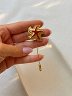 Broche Leritz Vintage - Alfiler Estrella De Mar Anaranjada
