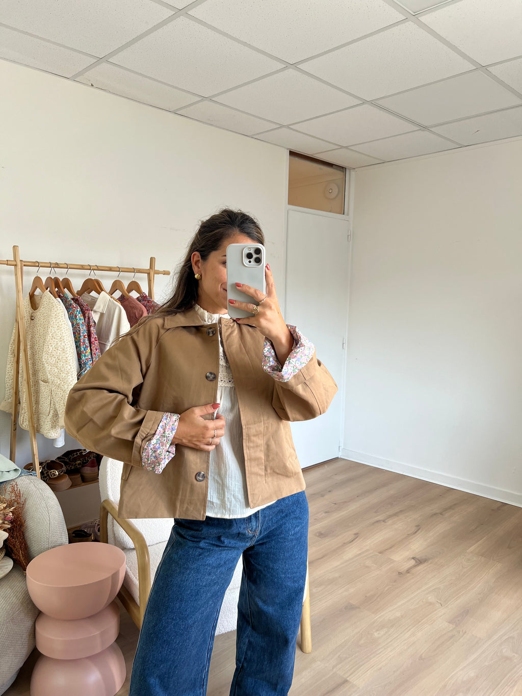 Veste Trench Edith En Coton Liberty Camel