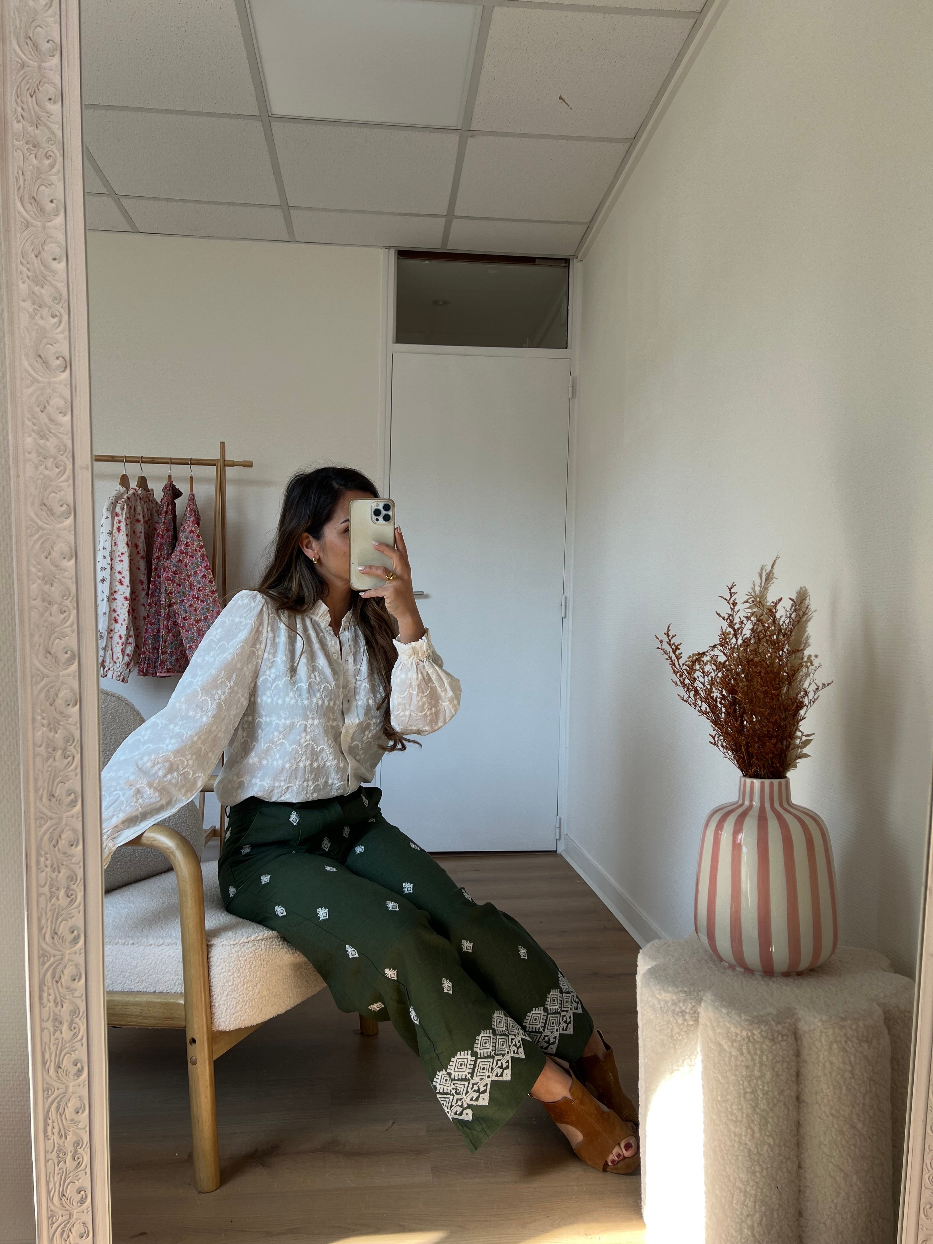Lola Khaki Fluid Pants