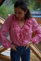 Blusa de cuadros rojos Stella
