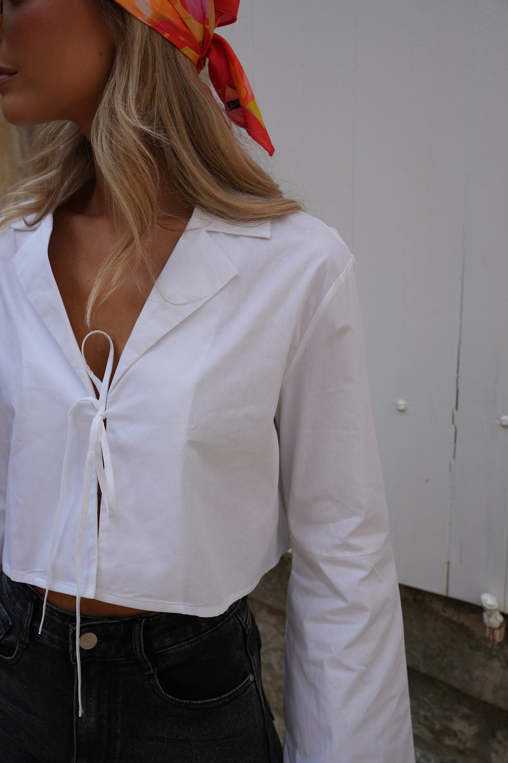 Cally Short Blouse - White
