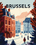 Pintura por números - Póster vintage de Bruselas
