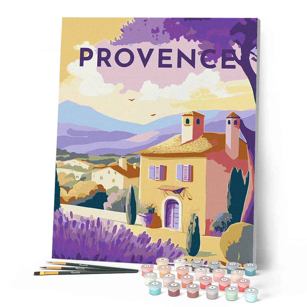 Pintura por números - Póster vintage de Provenza