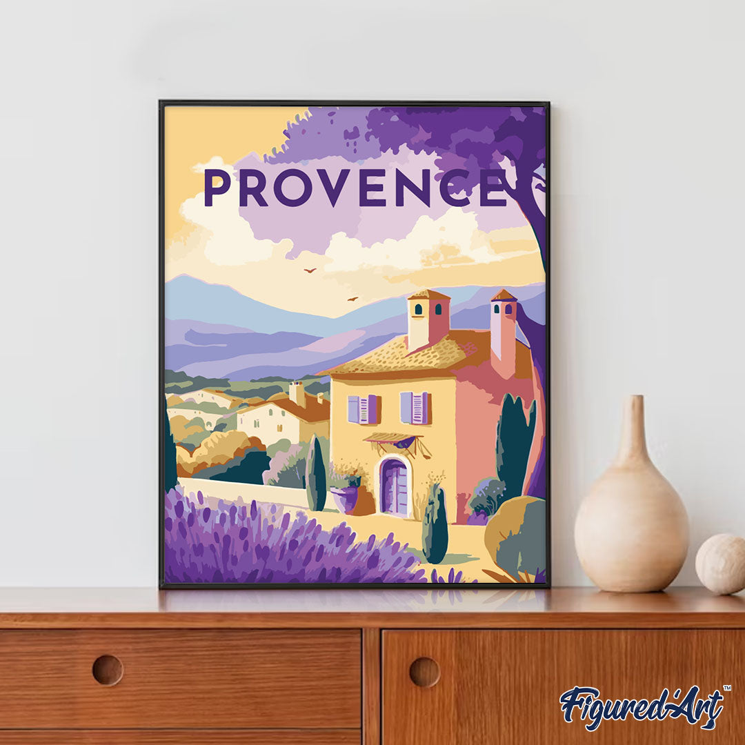 Pintura por números - Póster vintage de Provenza