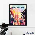 Pintura por números - Cartel vintage de Barcelona