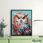 Peinture Par Numéros - Hibou Coloré En Fleurs