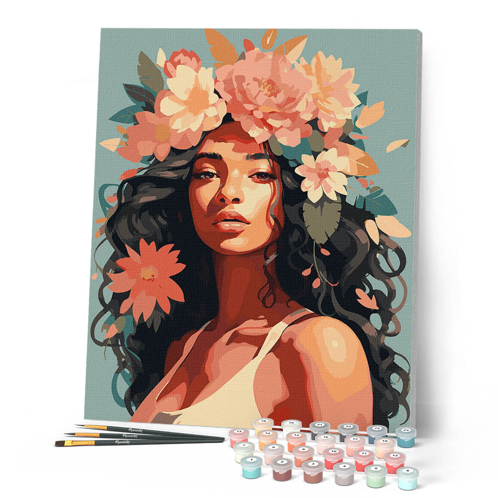 Peinture Par Numéros - Beauté Couronnée De Pivoines