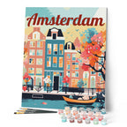 Paint by Numbers - Amsterdam in Bloom Travel Poster