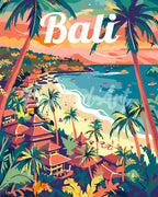 Pintura por números - Póster de viaje Bali