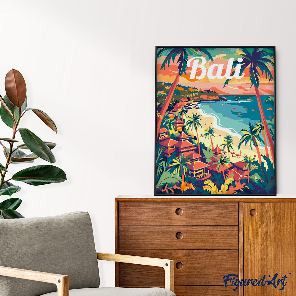 Pintura por números - Póster de viaje Bali