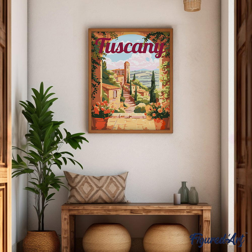 Peinture Par Numéros - Affiche De Voyage Toscane En Fleurs