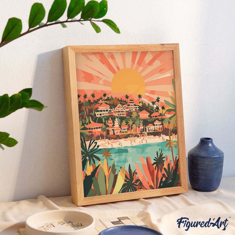 Pintura por números - Amanecer en Bali