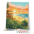 Paint By Numbers - Beach Club At Sunset