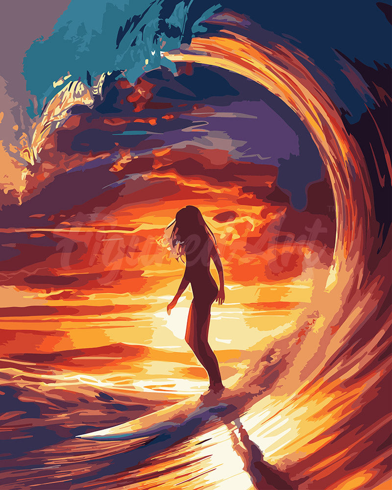Paint by Numbers - Surfer Girl and the Great Wave