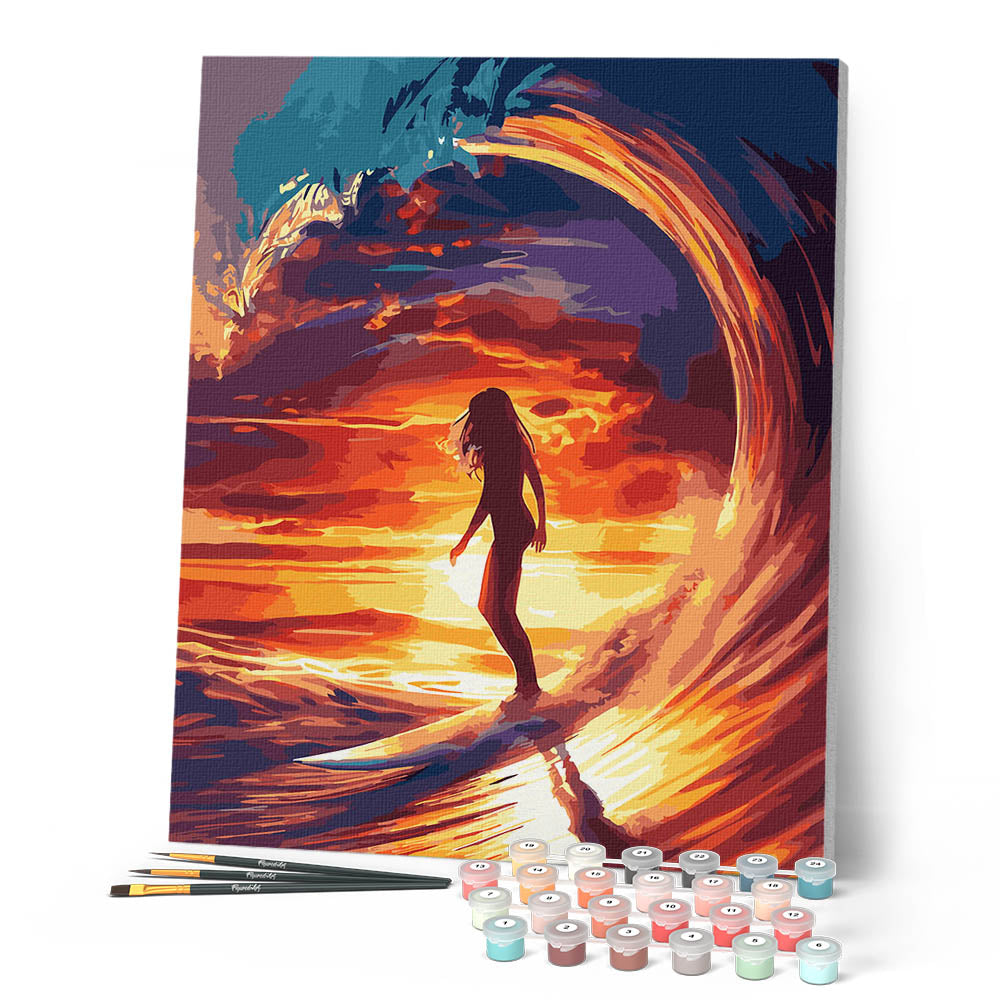 Paint by Numbers - Surfer Girl and the Great Wave