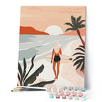 Pintura por números - Paseo por la playa al atardecer