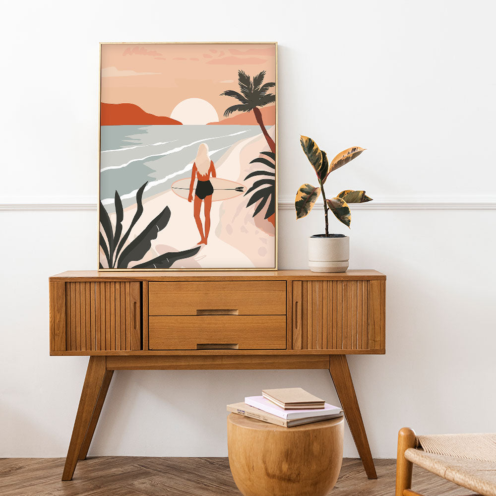 Pintura por números - Paseo por la playa al atardecer