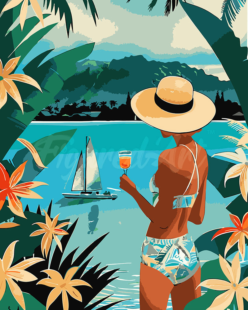 Paint By Numbers - Woman And Ocean