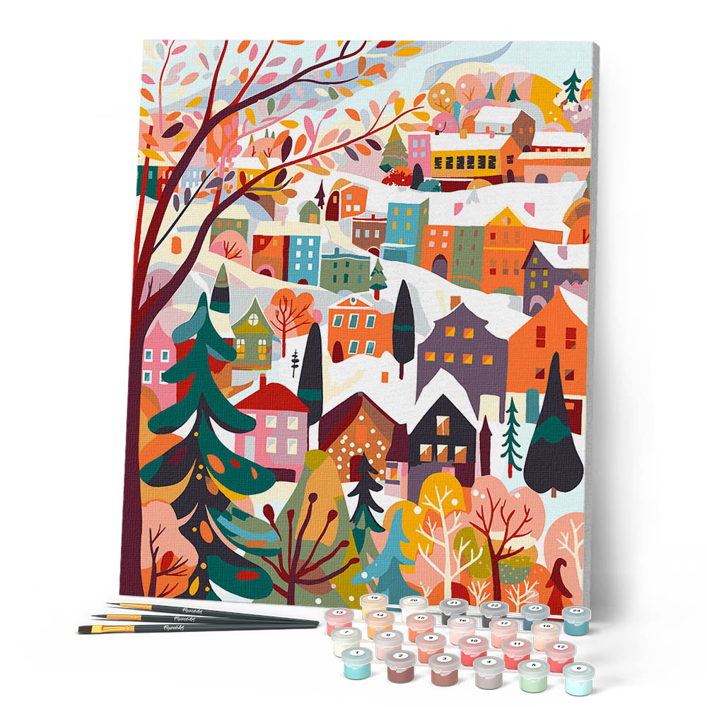 Paint by Numbers - Colourful Winter Village