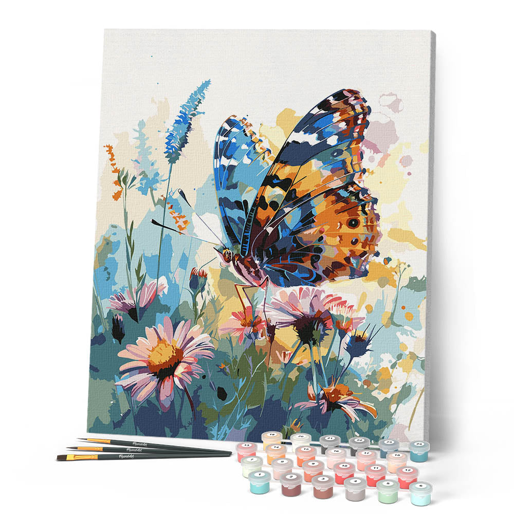 Paint By Numbers - Butterfly And Flowers