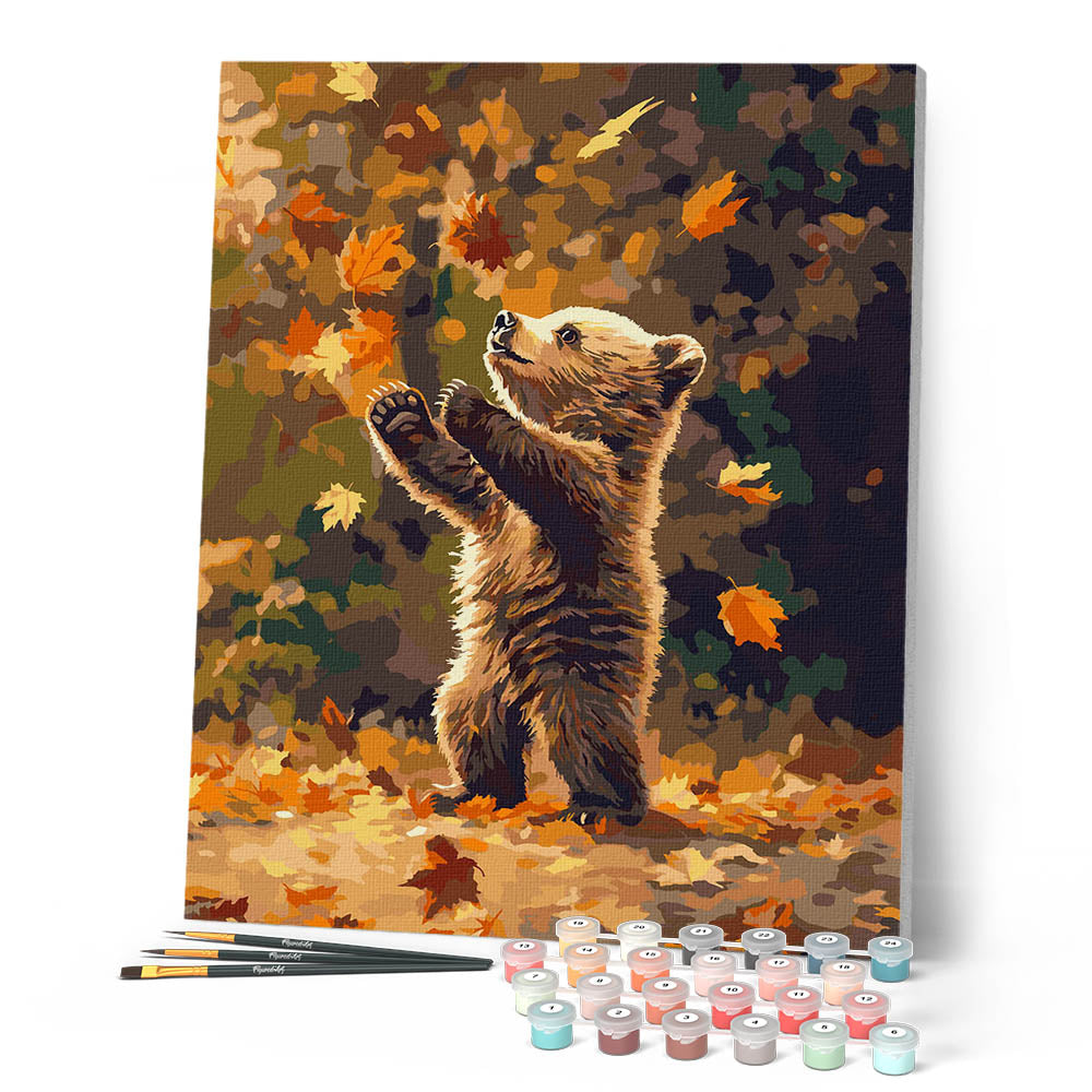 Paint By Numbers - Little Bear And Falling Leaves