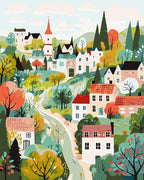 Paint By Numbers - Green Enchanted Village