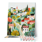 Paint By Numbers - Green Enchanted Village