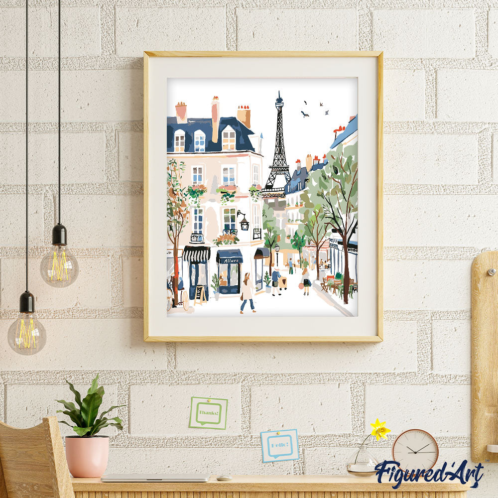 Pintura por números - Acuarela Calle de París