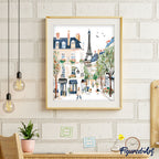 Pintura por números - Acuarela Calle de París