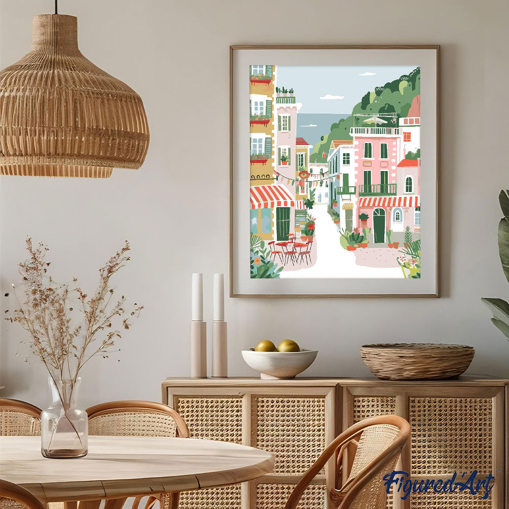 Paint By Numbers - Pastel Coastal Town