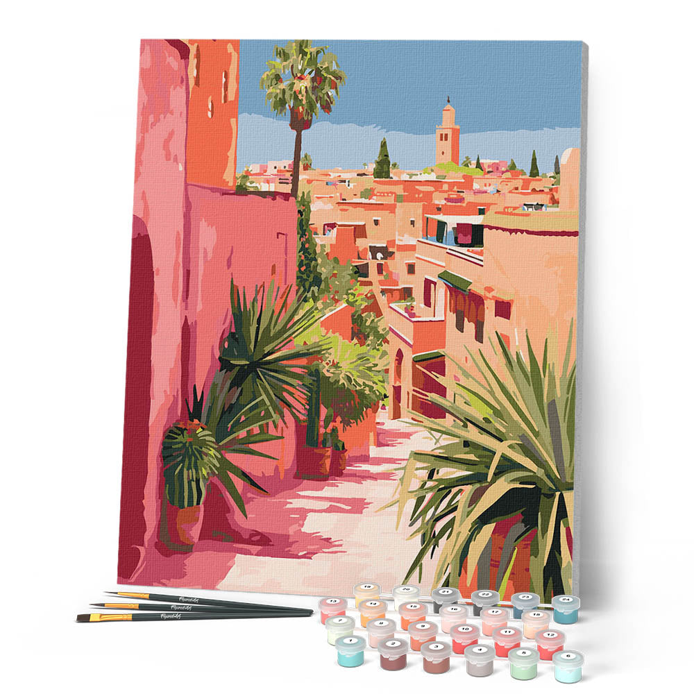 Peinture Par Numéros - Vue Sur Une Ville Marocaine
