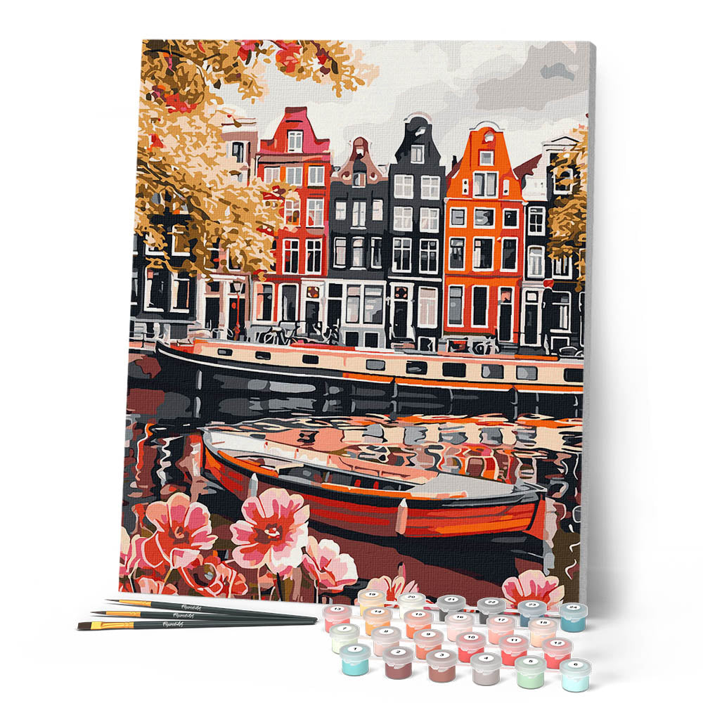 Peinture Par Numéros - Vue Du Canal À Amsterdam
