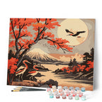 Peinture Par Numéros - Grues Et Vue Sur Le Mont Fuji