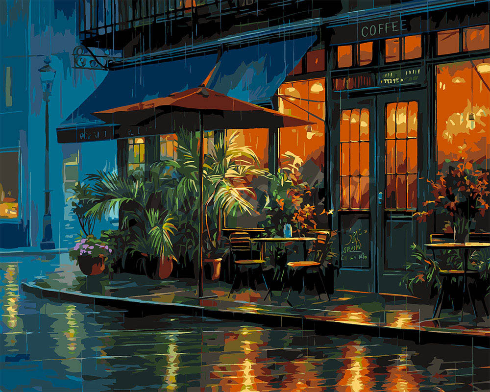 Paint by Numbers - Rainy Local Café