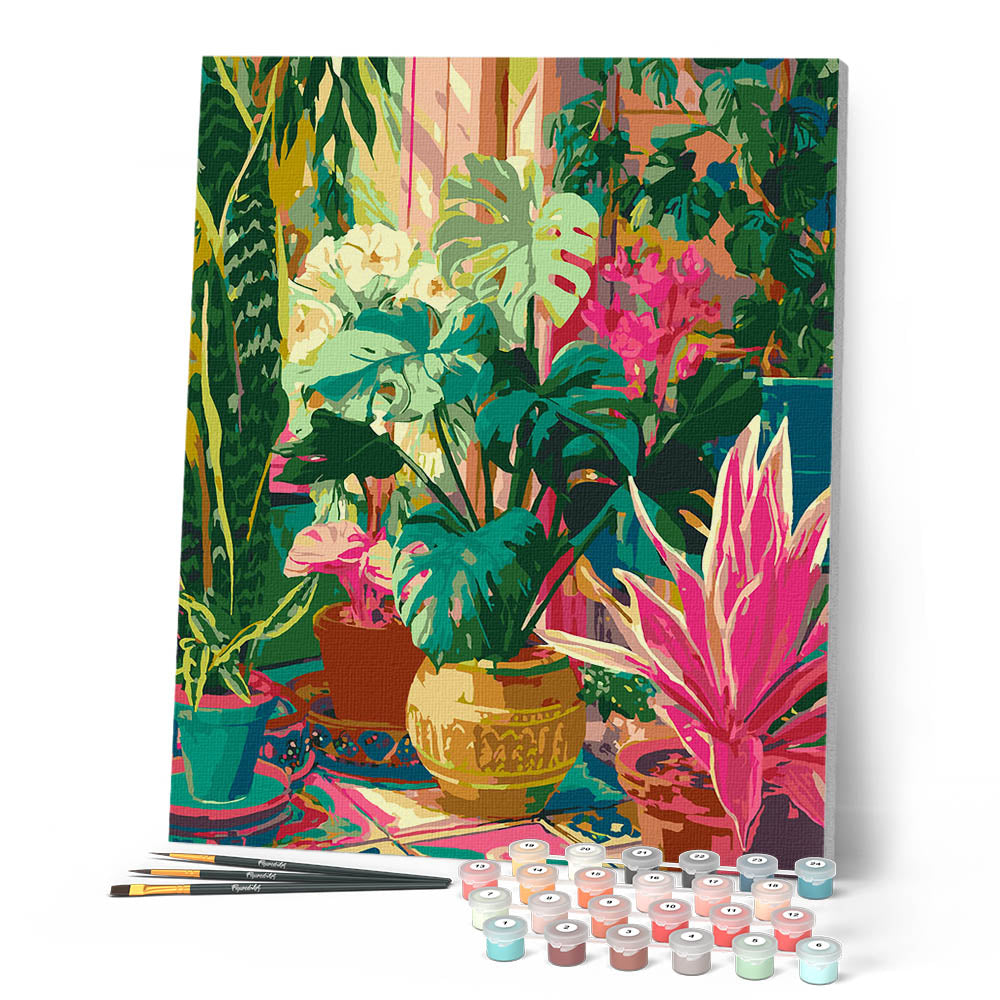 Pintura por números - Jardín tropical interior