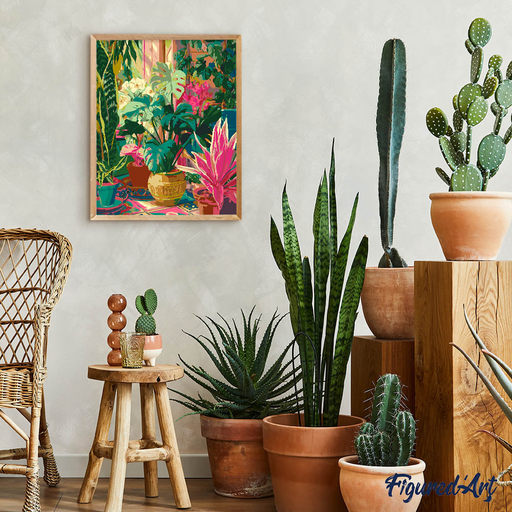 Pintura por números - Jardín tropical interior