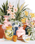 Peinture Par Numéros - Poteries Et Fleurs
