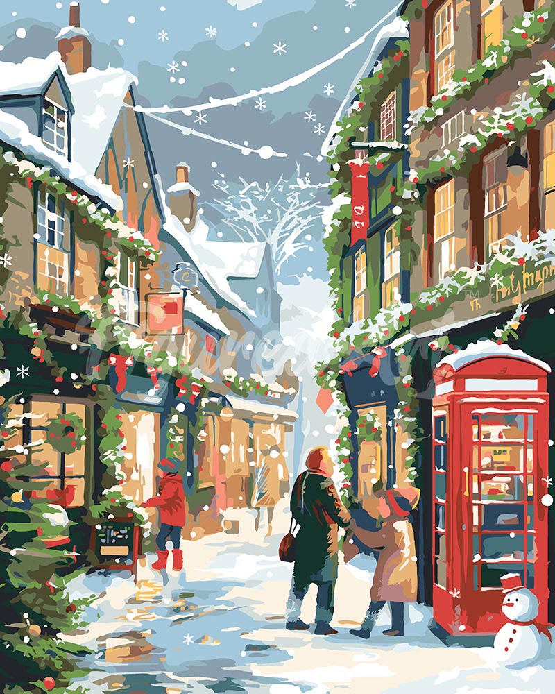 Paint By Numbers - British Christmas Street